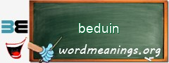WordMeaning blackboard for beduin